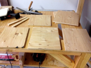 These are the plywood pieces that will be assembled into the subwoofer box.